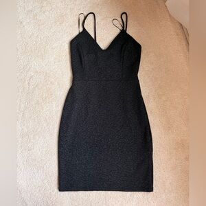 Black Sparkle Spaghetti-Strap Bodycon Dress